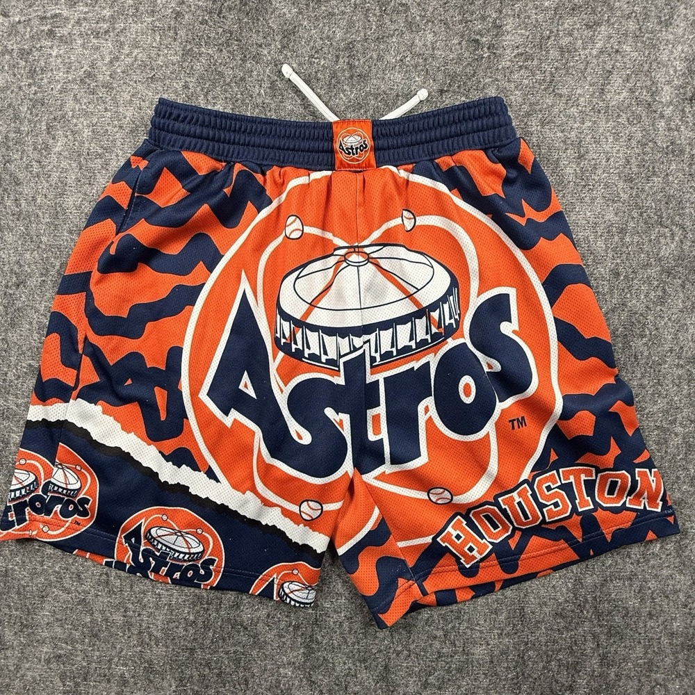 Mitchell & Ness Houston Astros Mesh Shorts Men's XL Orange Blue Retro MLB